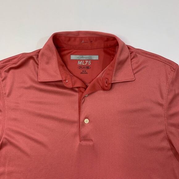 Greg Norman Polo Shirt Mens M Medium Salmon Pink ML75 Play Dry Performance Golf - Picture 4 of 10